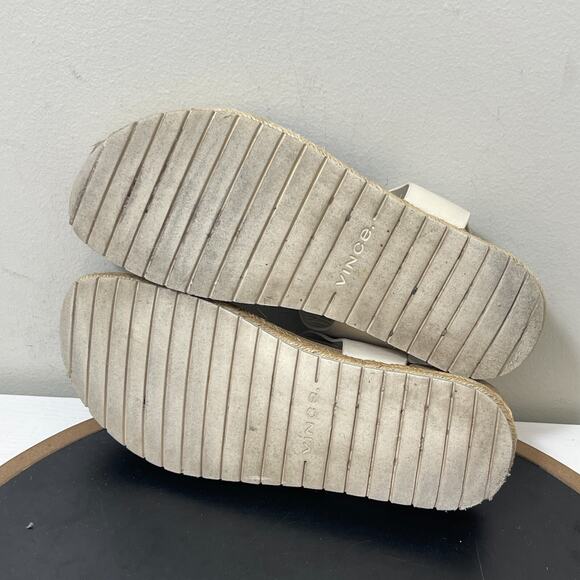 Vince Kirraβ Sandals Women 7M TanLeather Cork Footbed Slingback Platform - Picture 9 of 12